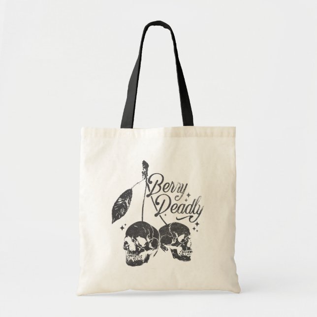Bolsa Tote Skull Cherry Spooky and Sweet Gothic Halloween (Frente)