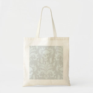 Bolsa Tote Skull Flame Damask em branco clássico em branco br