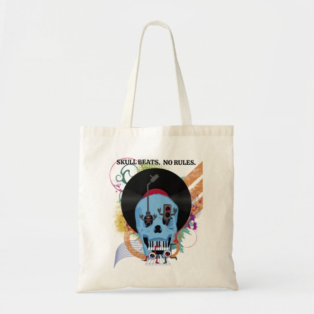 Bolsa Tote Skull Music Grunge Splatter (Frente)