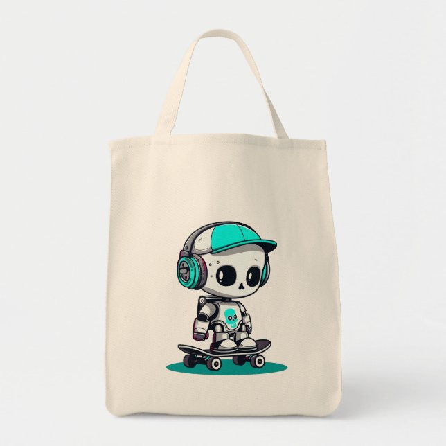 Bolsa Tote SkullBot do skate (Frente)