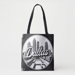 Bolsa Tote Skyline Black and White Cityscape de Dallas Texas