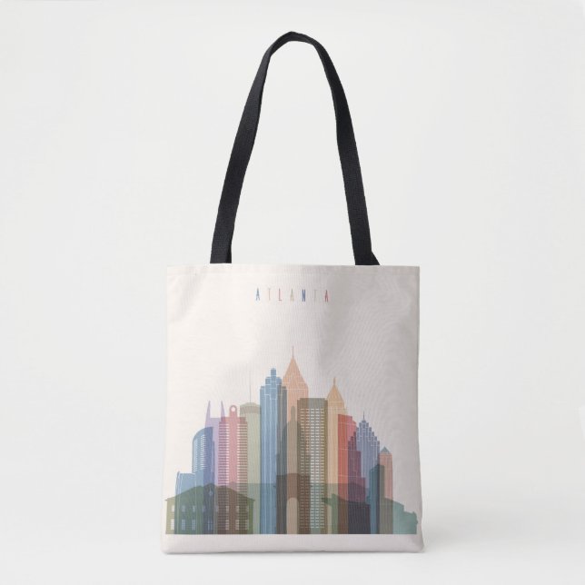 Bolsa Tote Skyline da cidade de Atlanta, Geórgia | (Frente)