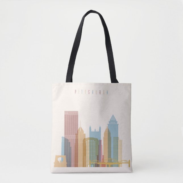 Bolsa Tote Skyline da cidade de Pittsburgh, Pensilvânia | (Frente)