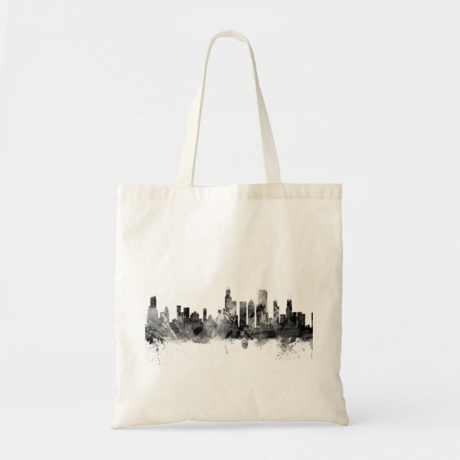 Bolsa Tote Skyline de Chicago Illinois (Frente)