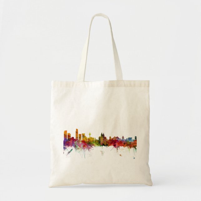 Bolsa Tote Skyline de Liverpool Inglaterra (Frente)