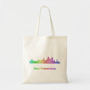 Bolsa Tote Skyline de San Francisco do arco-íris