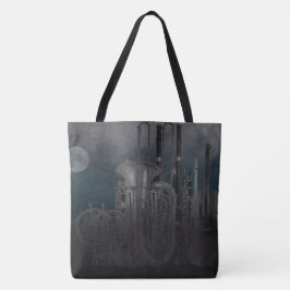 Bolsa Tote Skyline enluarada do Nighttime dos instrumentos da