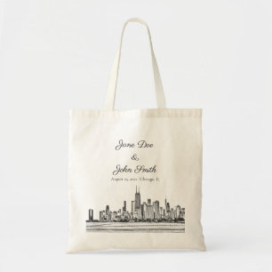 Bolsa Tote Skyline Personalizado em Chicago