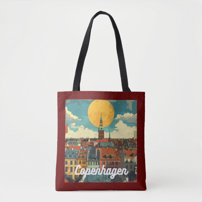 Bolsa Tote Skyline Retro Copenhagen (Frente)