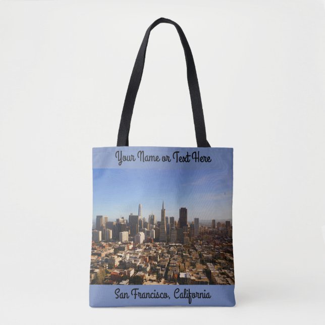 Bolsa Tote Skyline São Francisco #8-1 Em Saco De Toque De Imp (Frente)