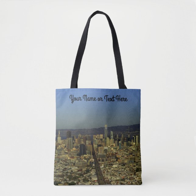 Bolsa Tote Skyline São Francisco nº 13 em toda a Impressão To (Frente)