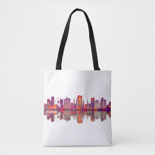 Bolsa Tote Skyline Suiça Zurique (Frente)