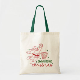 Bolsa Tote Slam Dunk Christmas Cute Basketball Santa