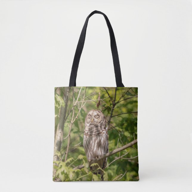 Bolsa Tote Sleepy Barred Owl (Frente)