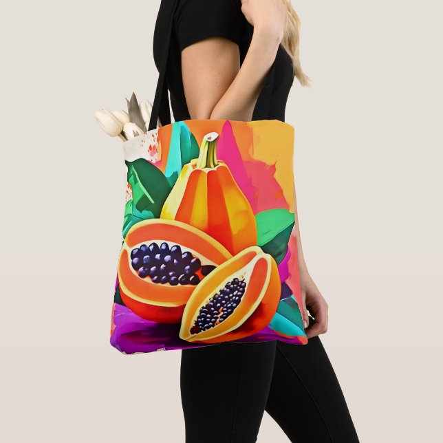 Bolsa Tote Sliced Papaya Pop Art (Close Up)