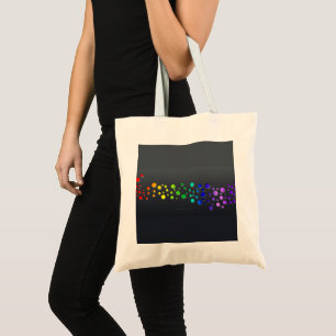 Bolsa Tote SlipperyJoe ama bolhas vermelho laranja amarelo ve