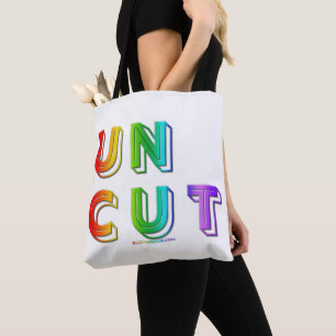 Bolsa Tote SlipperyJoe não cortado vibrante animado neon arco