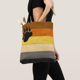 Bolsa Tote SlipperyJoe's Bear Pride sinaliza textura de madei