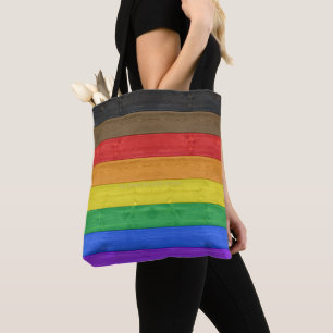 Bolsa Tote SlipperyJoe's Inclusive orgulho gay flag texturizo