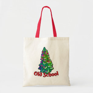 Bolsa Tote Slogan da Árvore de Natal da Escola Antiga