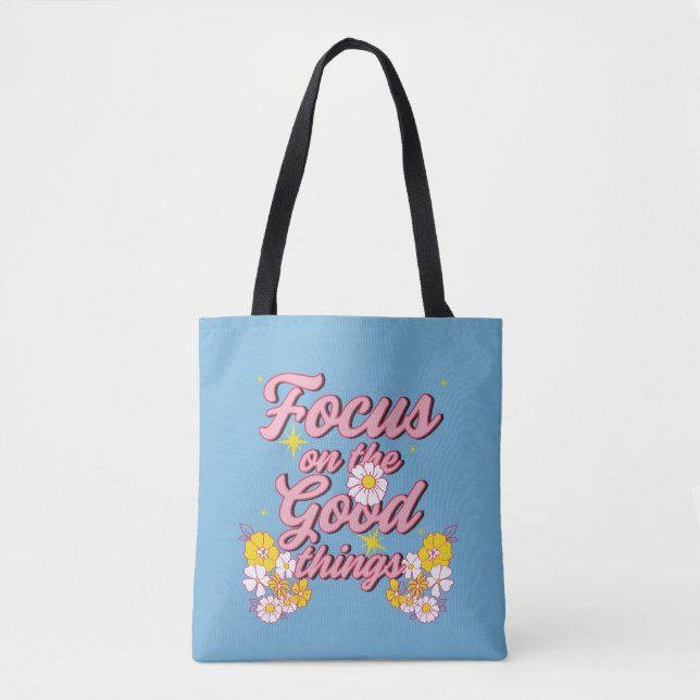 Bolsa Tote Slogan da Nature Soul | Foco nas coisas boas (Frente)