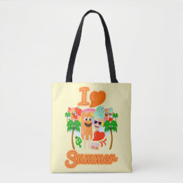 Bolsa Tote Slogan de Amor de Verão