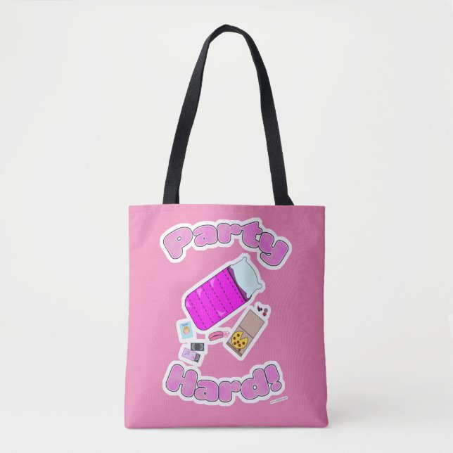 Bolsa Tote Slogan de Duro de festa do Slumber Joy (Frente)