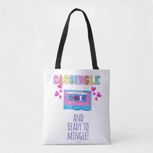 Bolsa Tote Slogan De Fita Musical De Cassingle Cheeky Nostalg (Frente)