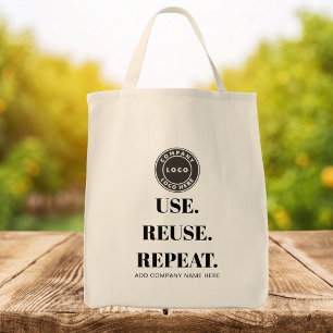 Bolsa Tote Slogan do logotipo da sua empresa e nome da empres