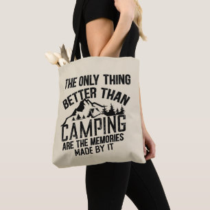 Bolsa Tote Slogan engraçado da câmera citações de acampamento