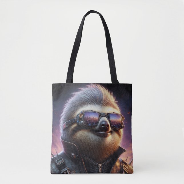 Bolsa Tote Sloth Cyberpunk (Frente)