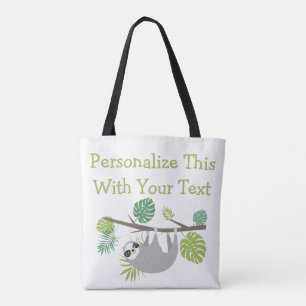 Bolsa Tote Sloth Personalizada de Divertimento de Texto
