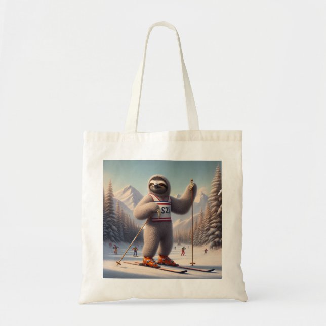 Bolsa Tote Sloth Skiing (Frente)