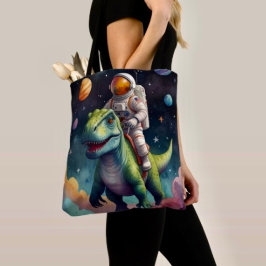 Bolsa Tote Small Multi-Coloured Aliens in Space