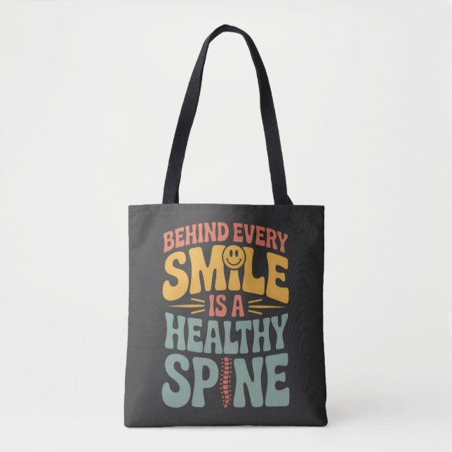 Bolsa Tote Smile Healthy Spine Chiropractor Cote Design (Frente)