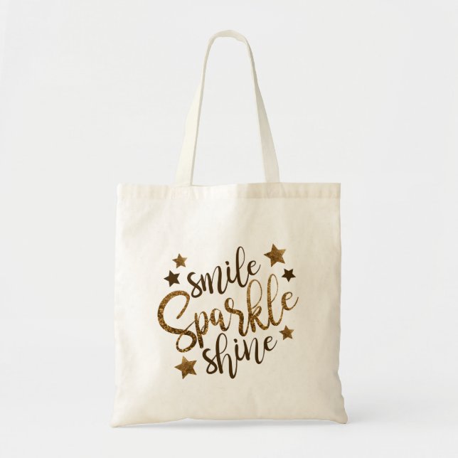 Bolsa Tote Smile Sparkle Shine Tote Bag (Frente)