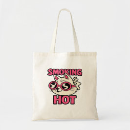 Bolsa Tote Smoking Hot | Funny Cute Cartoon Cat