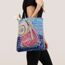 Bolsa Tote Snail on the Strawberry