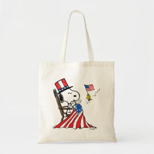 Bolsa Tote Snoopy Sewing 4 de julho Flag