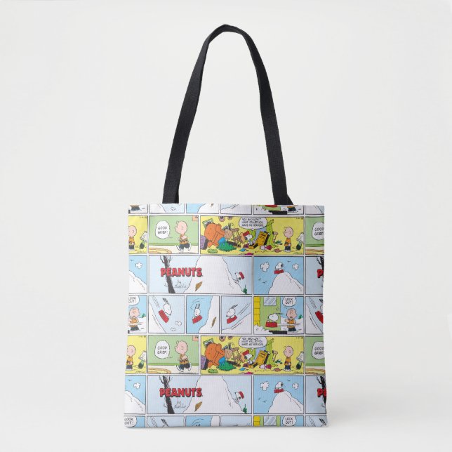 Bolsa Tote Snoopy Sled Riding Comida Dish (Frente)