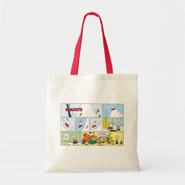 Bolsa Tote Snoopy Sled Riding Comida Dish (Frente)