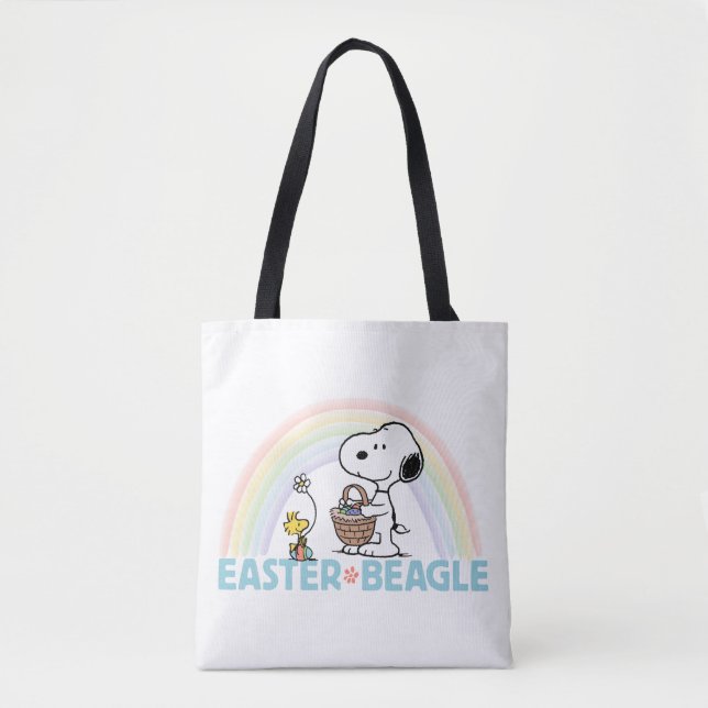 Bolsa Tote Snoopy & Woodstock - Páscoa Beagle (Frente)
