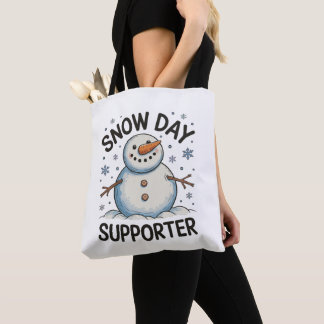 Bolsa Tote Snow Day Supporter Snowflake Christmas Winter Xmas