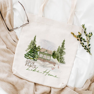 Bolsa Tote Snow Place Like Home Natal Holiday