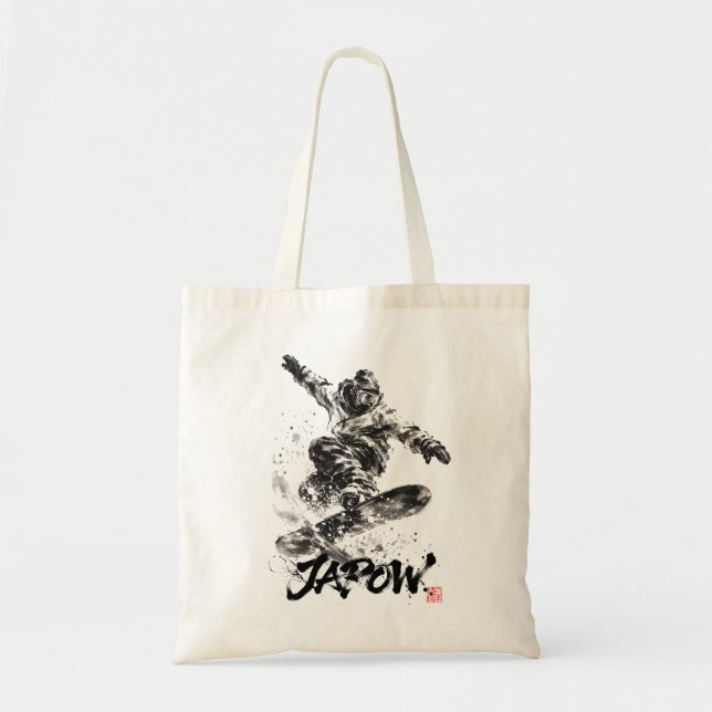 Bolsa Tote Snowboard Brush Art - Snowboarder Light (Frente)
