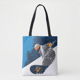 Bolsa Tote Snowboard, Montanha, esportes radicais
