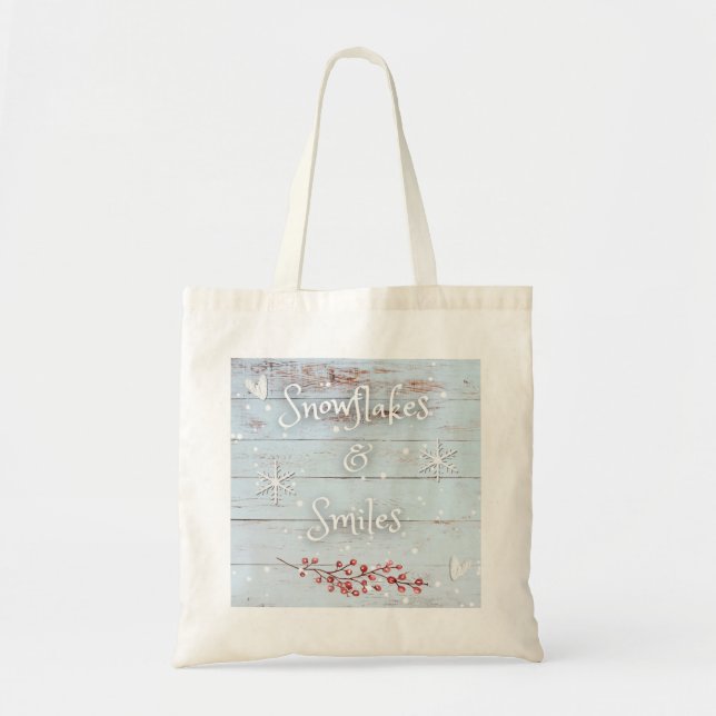 Bolsa Tote Snowflakes and Smiles Tote (Frente)