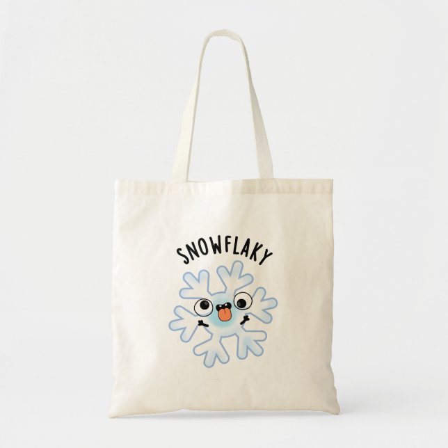 Bolsa Tote Snowflaky Funny Snow Flake Pun (Frente)