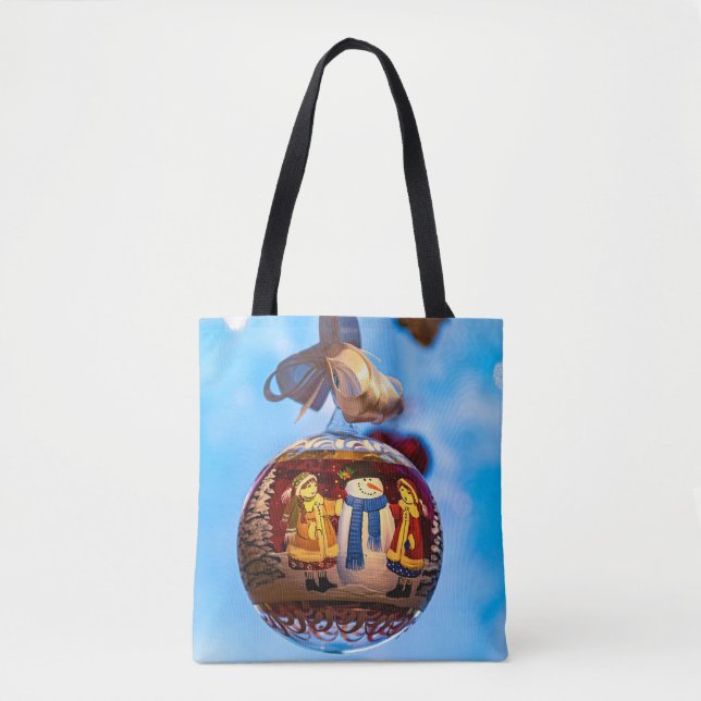 Bolsa Tote Snowman Christmas Ball (Frente)