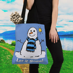 Bolsa Tote Snowman com Mensagem - Deixe-o nevar!